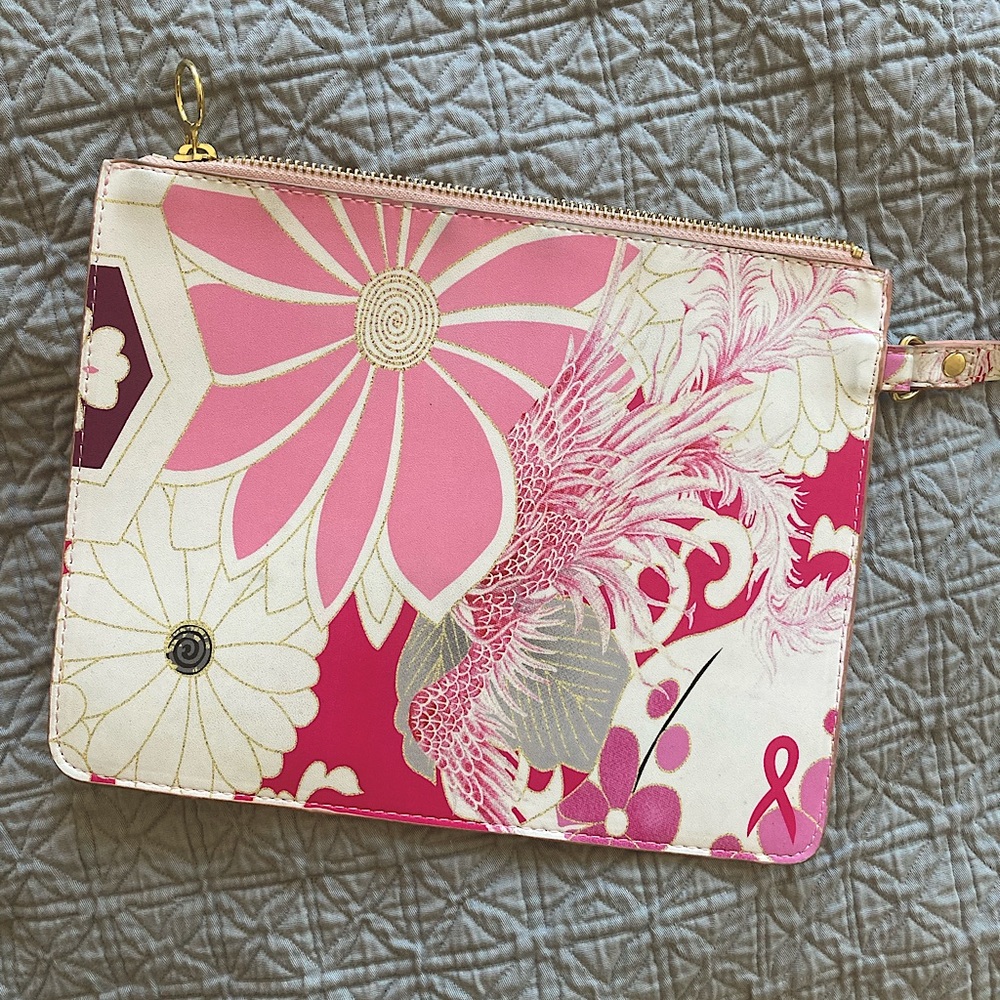 Pink floral pouch